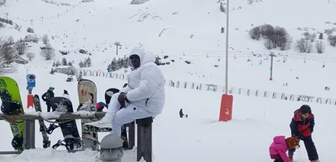 Kam Nganssoh Gildas a la station de ski de Gourette